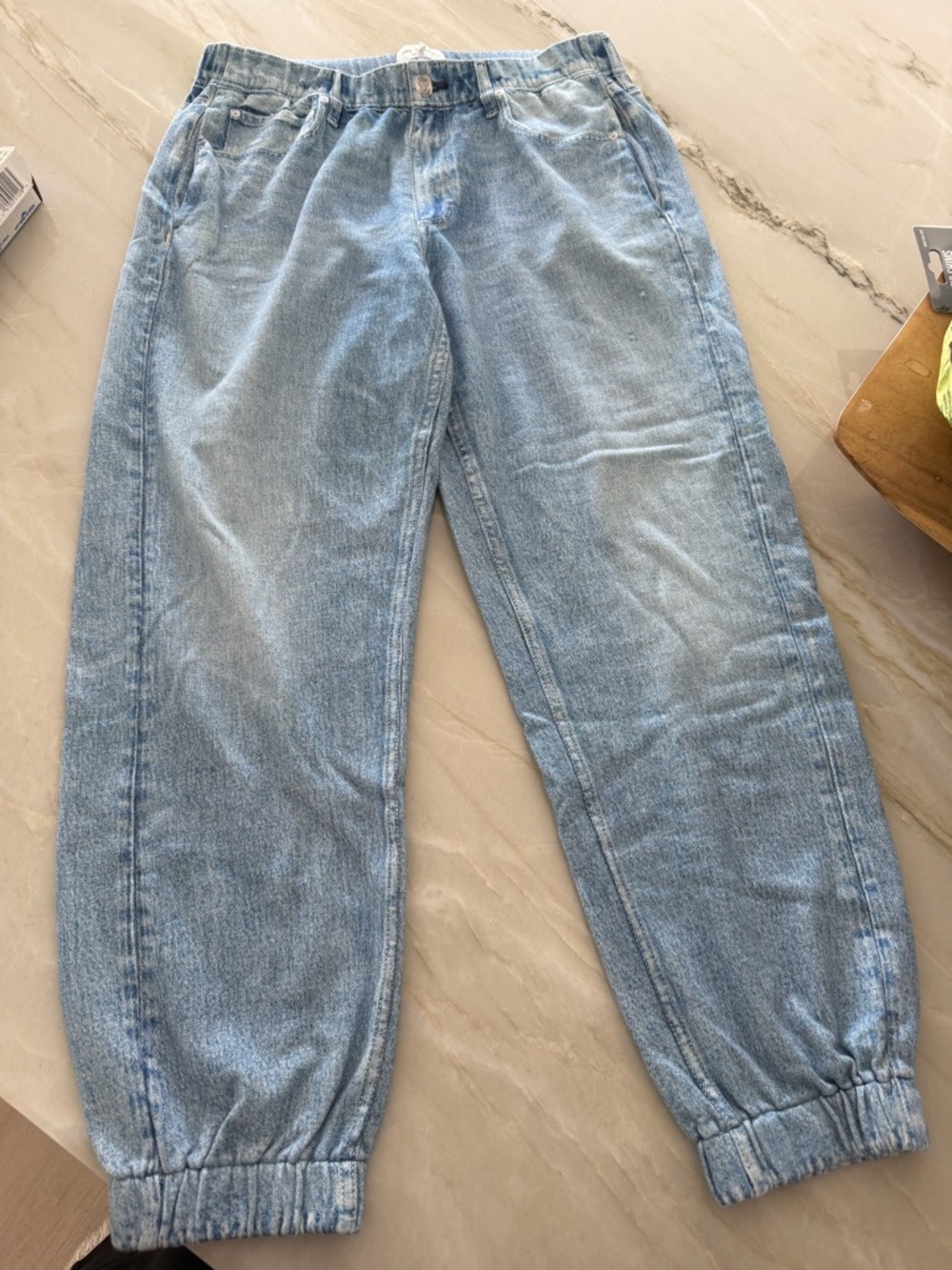 rag & bone Light Blue Acid Wash Denim sweatpants Jeans size large